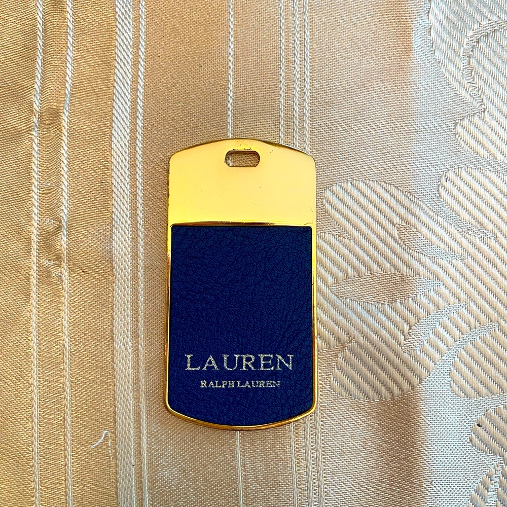 Lauren Ralph Lauren blue leather gold tone tag